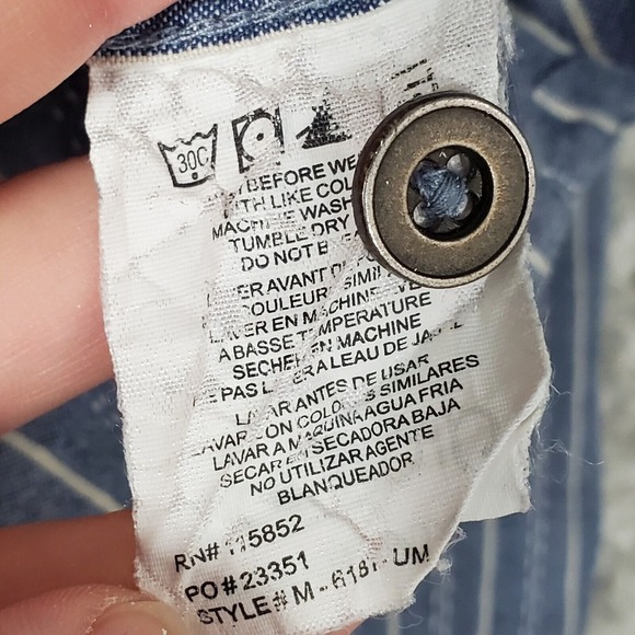 Gramicci Mens Stripe Roll Tab Shirt Medium Blue Button Up Casual Outdoors - Picture 6 of 12